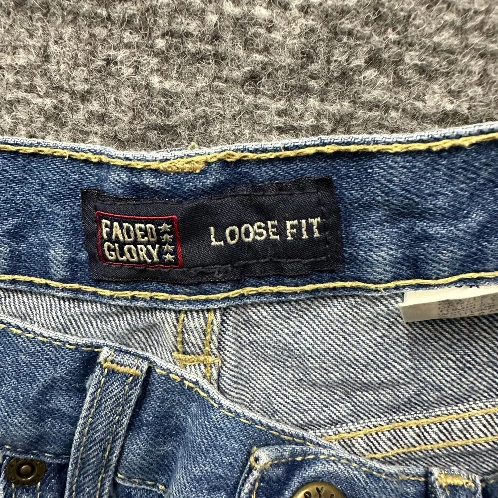 Faded Glory Denim Shorts Womens Size 10 Blue Loose Fit Cotton Casual 90s Style